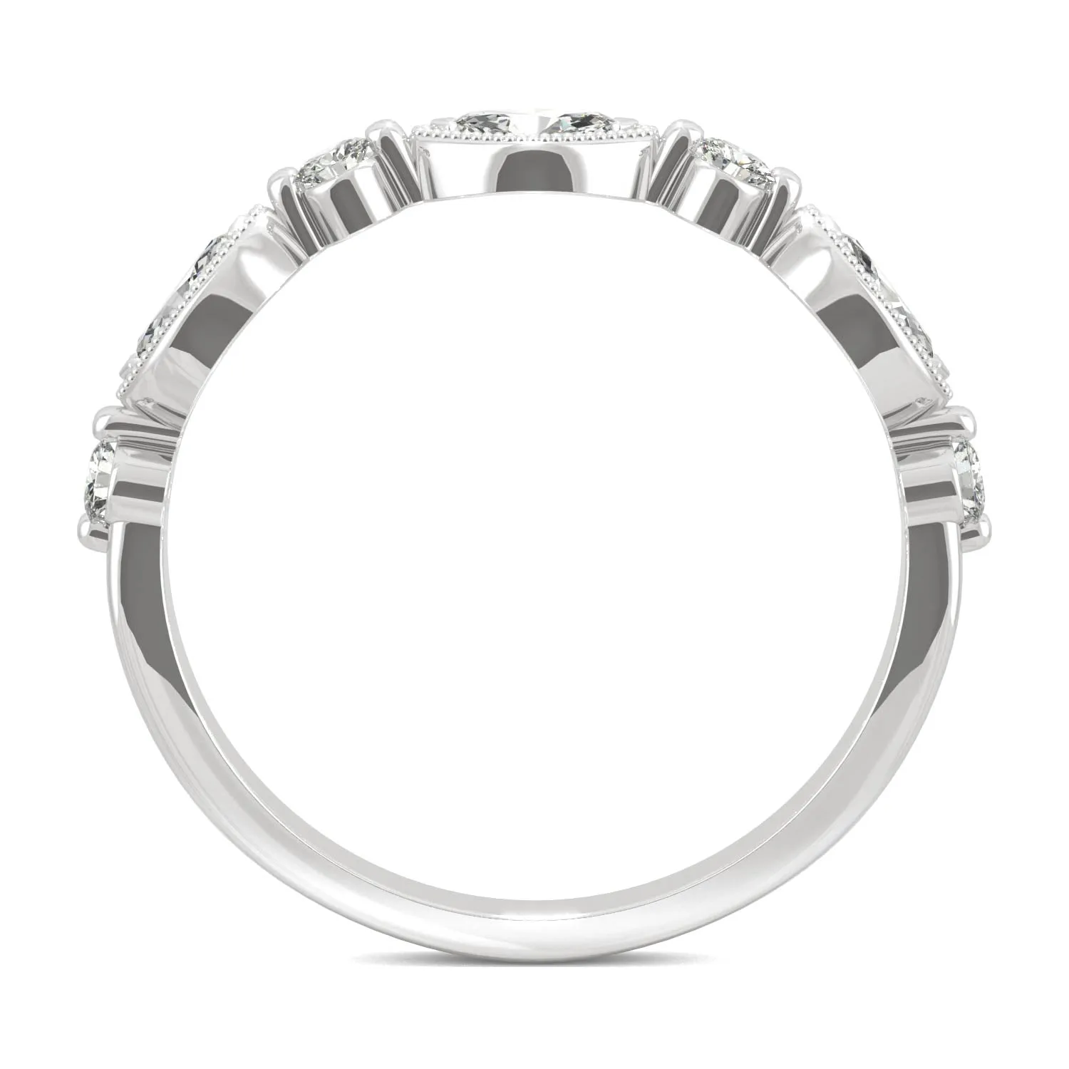 0.33 CTW DEW Marquise Moissanite Anniversary Band in 14K White Gold