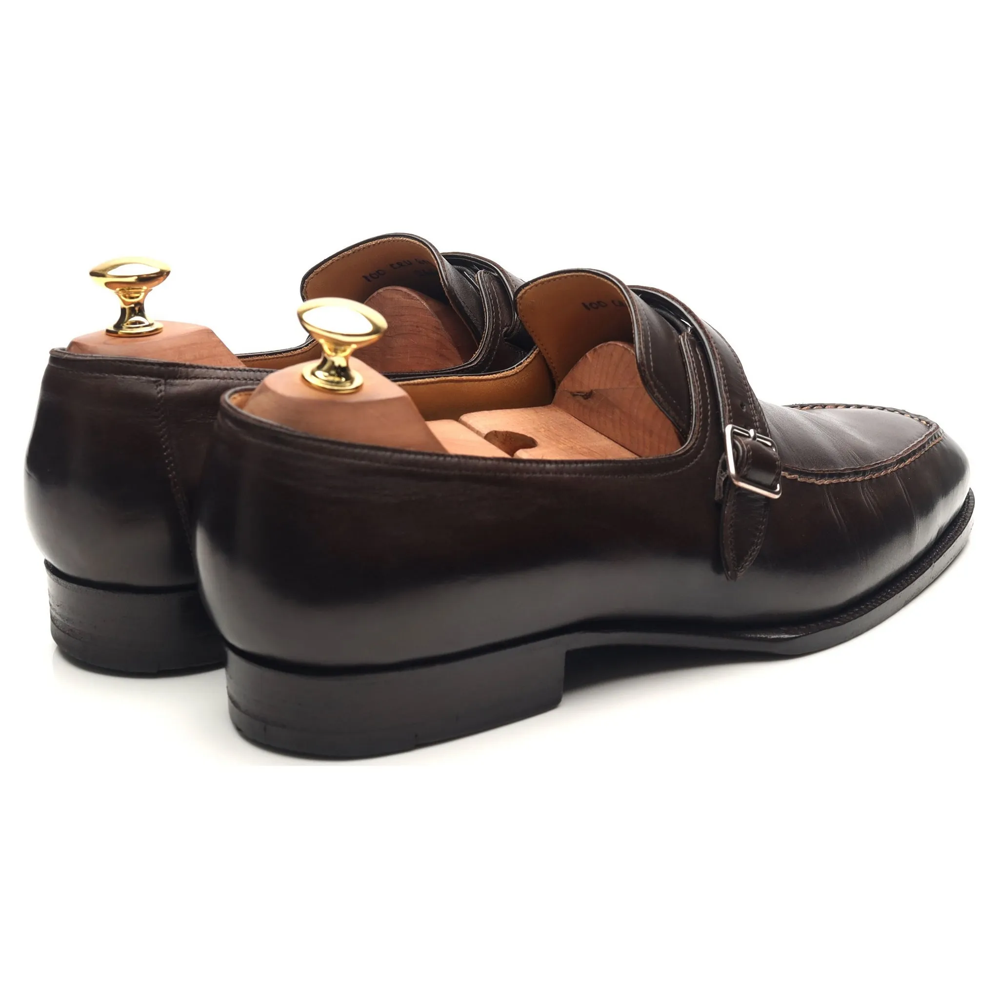 '100' Dark Brown Leather Monk Strap UK 9 F