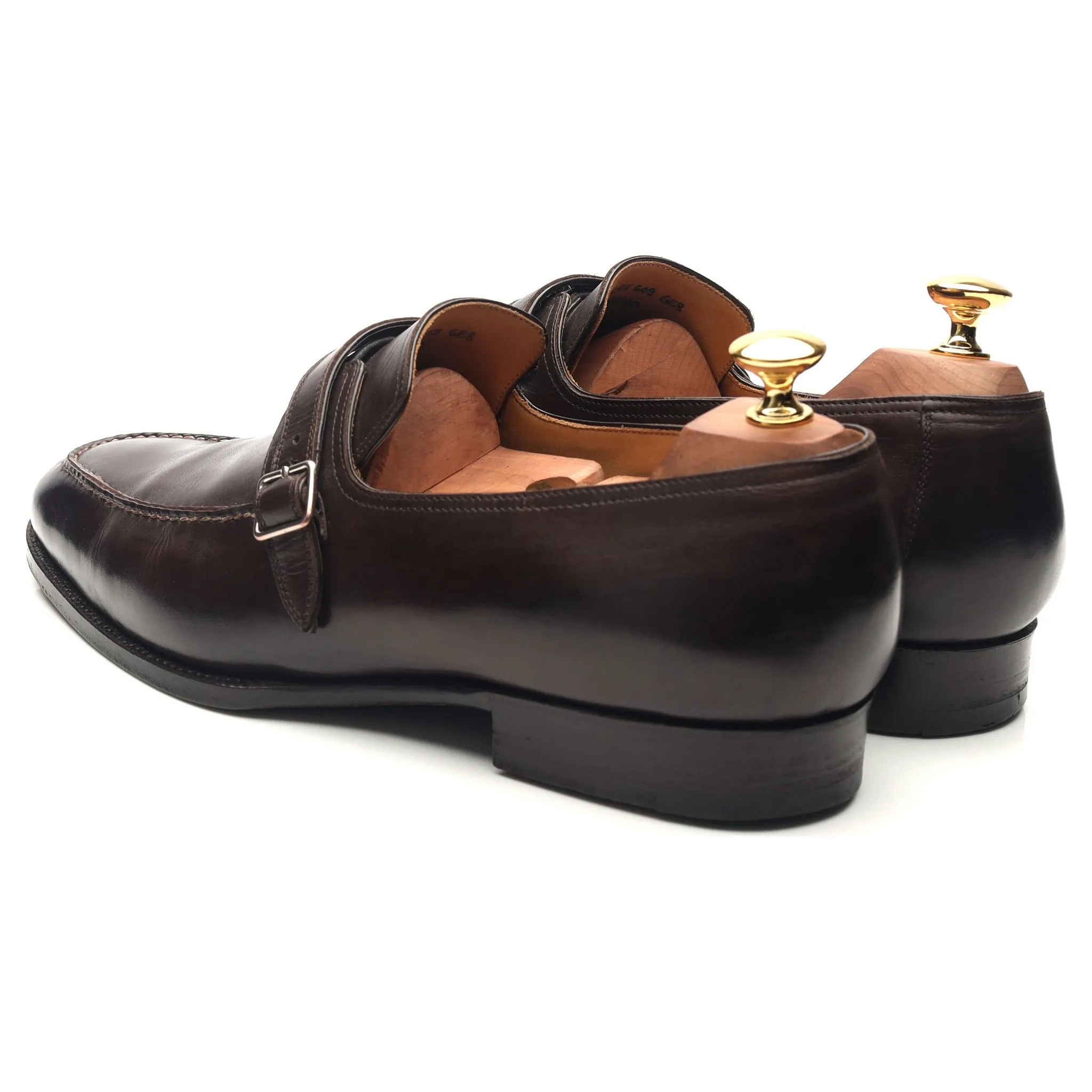 '100' Dark Brown Leather Monk Strap UK 9 F