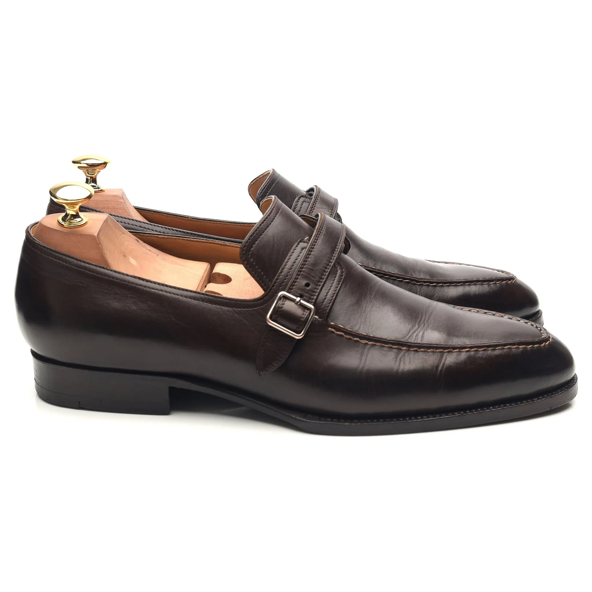 '100' Dark Brown Leather Monk Strap UK 9 F