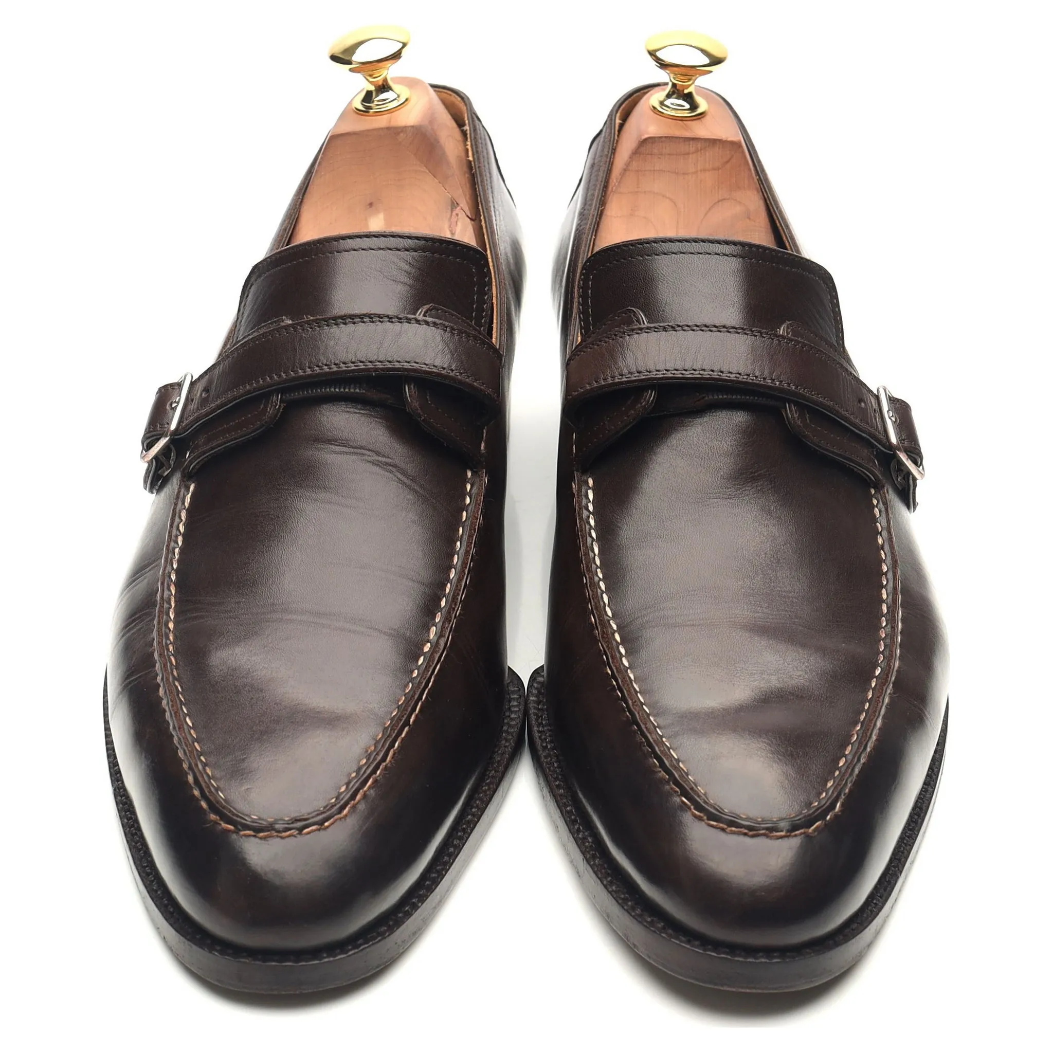 '100' Dark Brown Leather Monk Strap UK 9 F