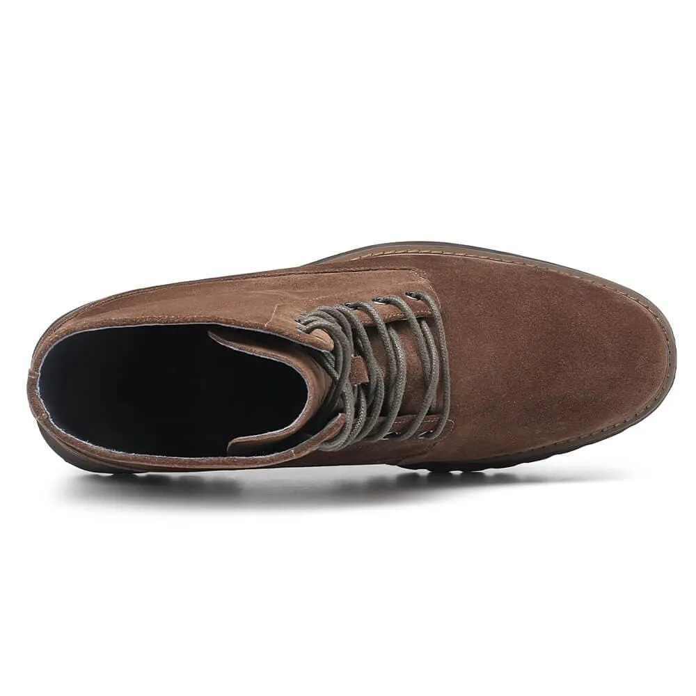 11 CM / 4.33 Inches CMR CHAMARIPA Elevator Shoes -  Elevate Your Style with Men's Brown Suede Height Increasing Boots - 4.33 Inches Taller