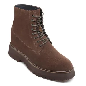 11 CM / 4.33 Inches CMR CHAMARIPA Elevator Shoes -  Elevate Your Style with Men's Brown Suede Height Increasing Boots - 4.33 Inches Taller