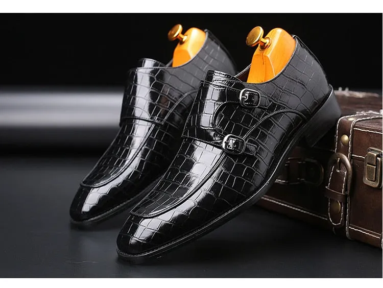 2020 Classic Crocodile Pattern Business Flat Shoes For Men