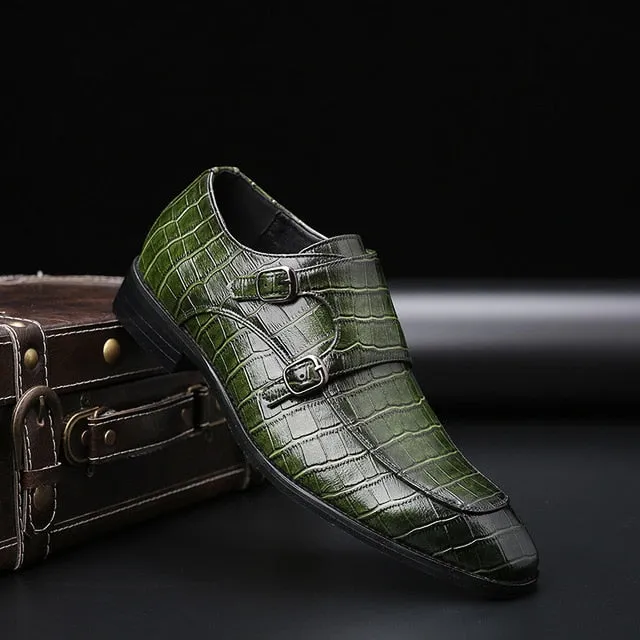 2020 Classic Crocodile Pattern Business Flat Shoes For Men