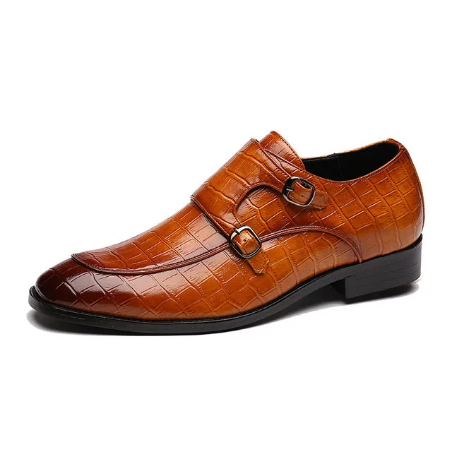 2020 Classic Crocodile Pattern Business Flat Shoes For Men