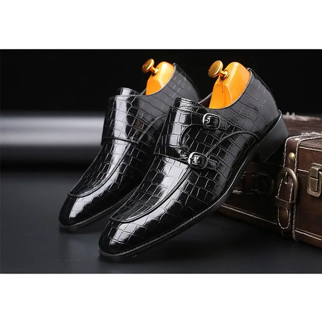 2020 Classic Crocodile Pattern Business Flat Shoes For Men