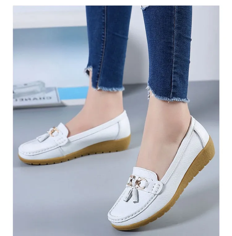 2020 New Women's Genuine Leather Loafers