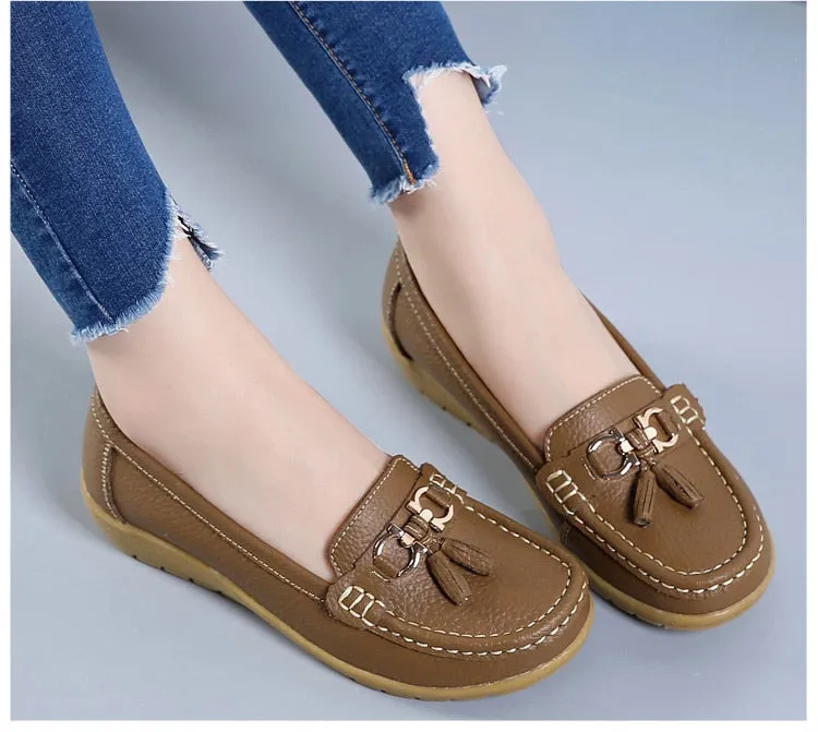 2020 New Women's Genuine Leather Loafers