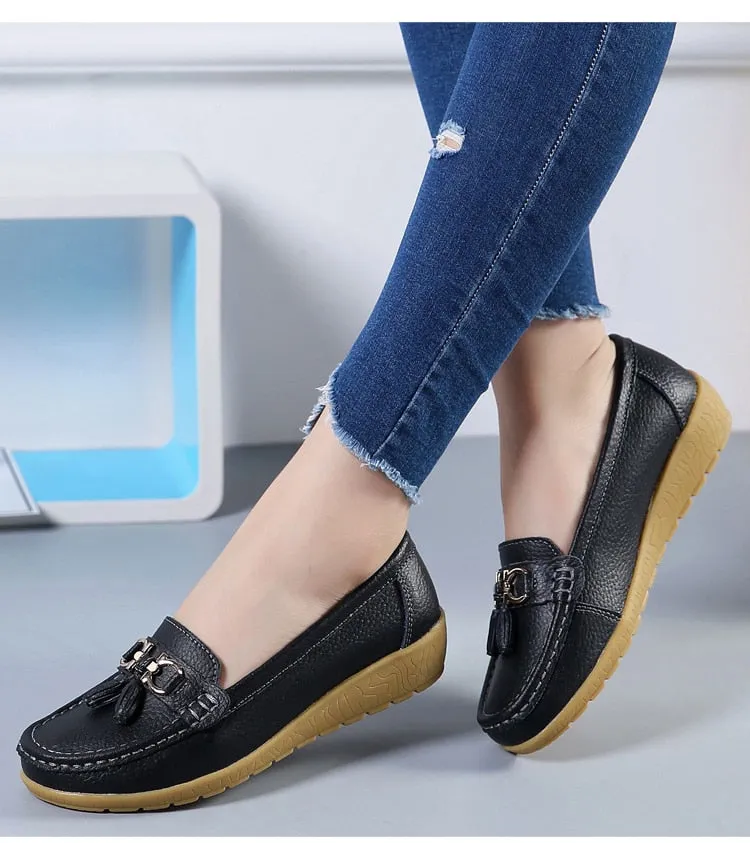 2020 New Women's Genuine Leather Loafers