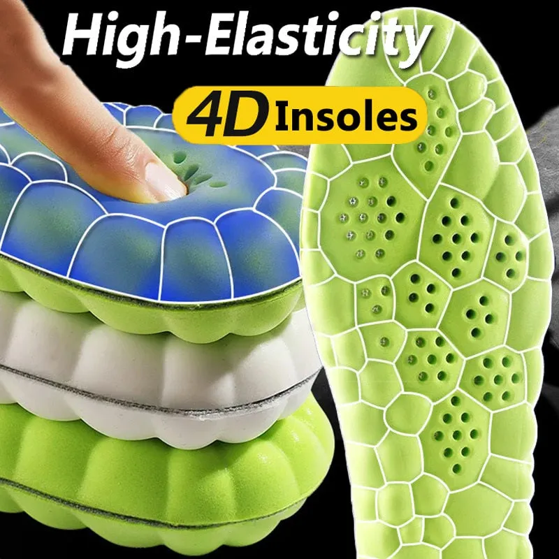 4D Shoe Insoles Shock-Absorbing Arch Support Sport Soft Cushioning Stop Foot Pain