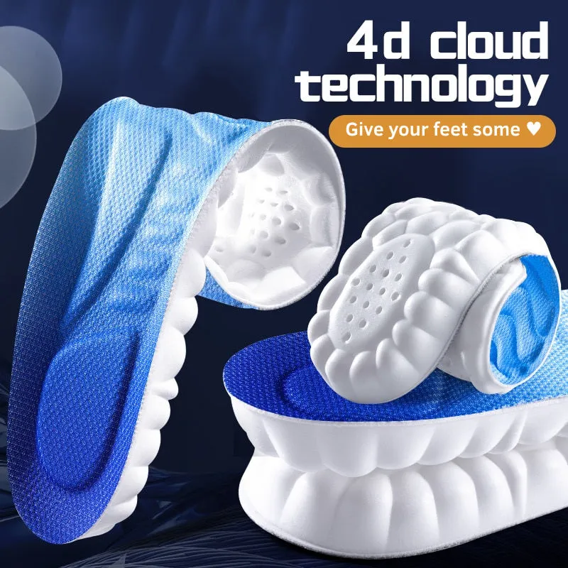 4D Shoe Insoles Shock-Absorbing Arch Support Sport Soft Cushioning Stop Foot Pain
