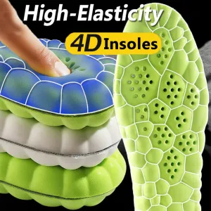 4D Shoe Insoles Shock-Absorbing Arch Support Sport Soft Cushioning Stop Foot Pain