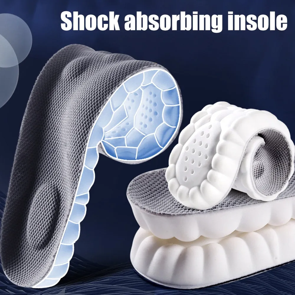 4D Shoe Insoles Shock-Absorbing Arch Support Sport Soft Cushioning Stop Foot Pain