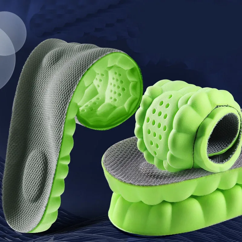 4D Shoe Insoles Shock-Absorbing Arch Support Sport Soft Cushioning Stop Foot Pain