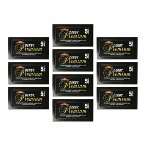 50x Derby Premium DE Razor Blades