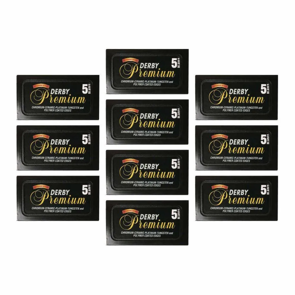 50x Derby Premium DE Razor Blades