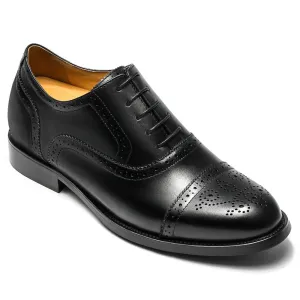6 CM/ 2.36 Inches CMR CHAMARIPA Men's Black Calfskin Height Increasing Dress Shoes