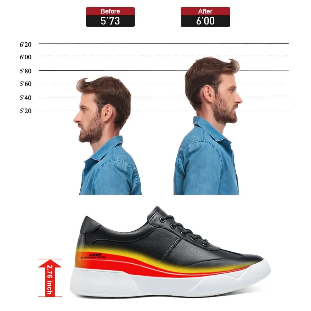 7 CM / 2.76 Inches CMR CHAMARIPA Elevator Shoes - Elevate Your Style and Stature with Height-Boosting Men's Shoes - 2.76 Inch Heel