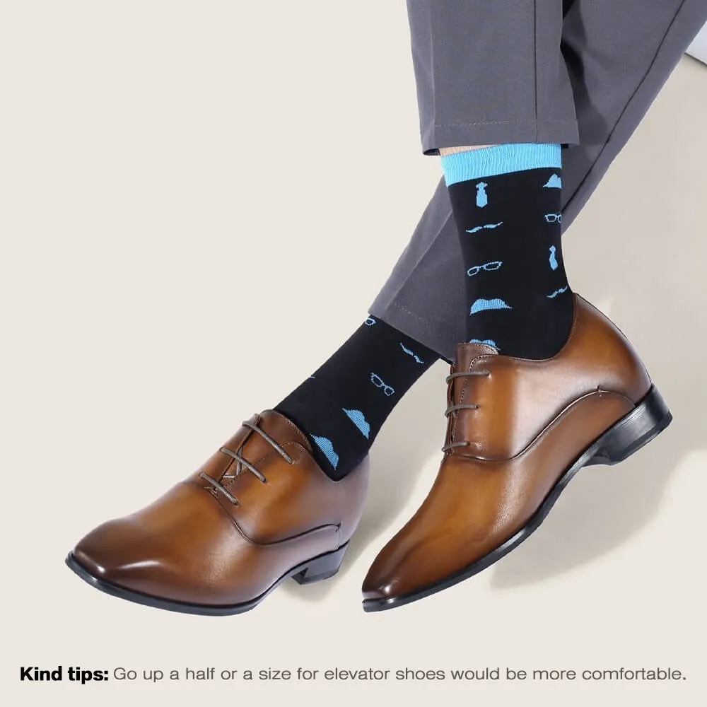 7 CM / 2.76 Inches CMR CHAMARIPA Height Increasing Shoes - Brown Oxford Shoes