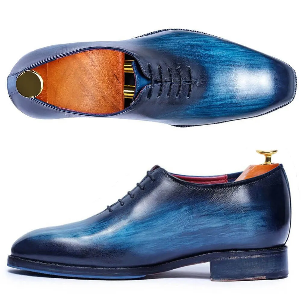7 CM / 2.76 Inches Taller - CMR CHAMARIPA  Wedding Elevator Shoes For Men - Handcrafted Wholecut Oxford - Navy