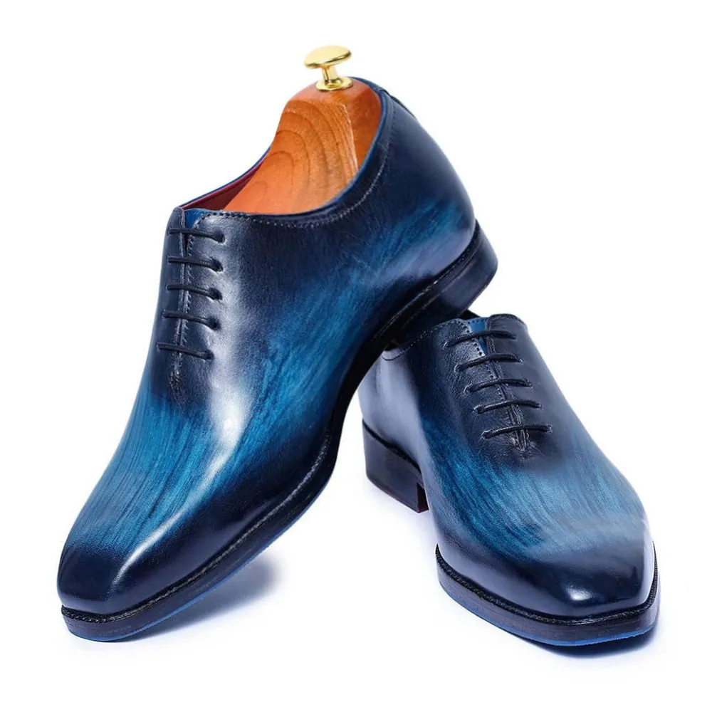 7 CM / 2.76 Inches Taller - CMR CHAMARIPA  Wedding Elevator Shoes For Men - Handcrafted Wholecut Oxford - Navy