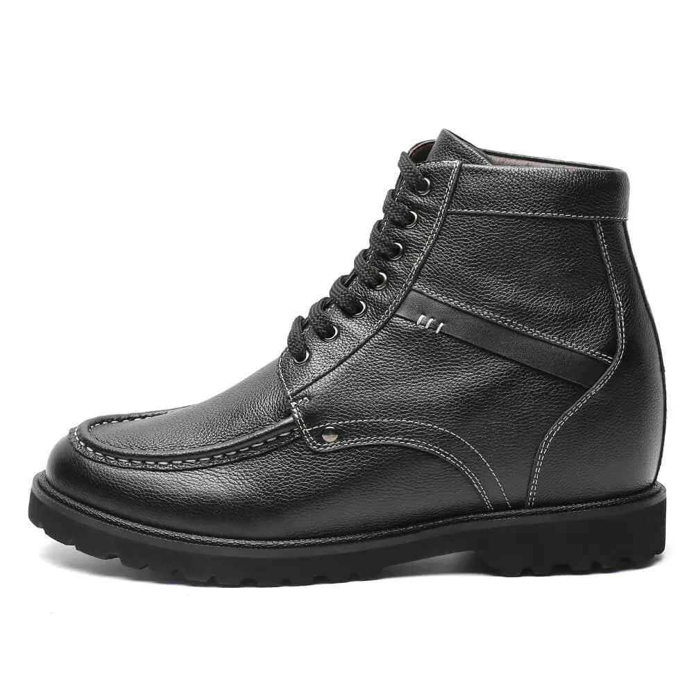 9 CM / 3.54 Inches Taller - CMR CHAMARIPA Height Increasing Boots  Genuine Leather Elevator Shoes Casual Tall Men Boots