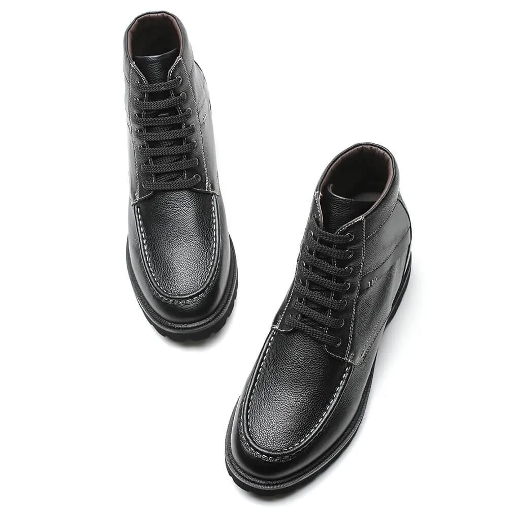 9 CM / 3.54 Inches Taller - CMR CHAMARIPA Height Increasing Boots  Genuine Leather Elevator Shoes Casual Tall Men Boots
