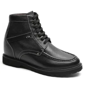 9 CM / 3.54 Inches Taller - CMR CHAMARIPA Height Increasing Boots  Genuine Leather Elevator Shoes Casual Tall Men Boots