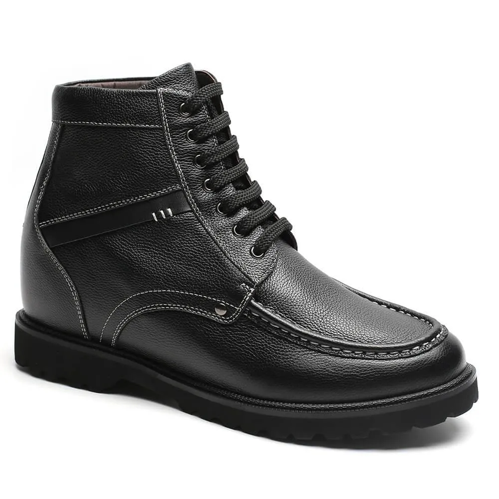 9 CM / 3.54 Inches Taller - CMR CHAMARIPA Height Increasing Boots  Genuine Leather Elevator Shoes Casual Tall Men Boots