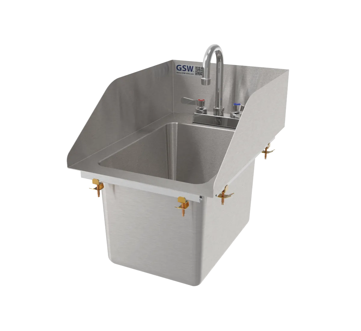 AA Faucet Drop-in Deck Mount Hand Sink with 3-Side Welded Splash Guards (HS-1014IS)