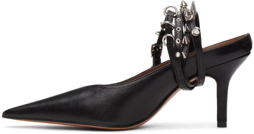 Abra Black Spike Mules