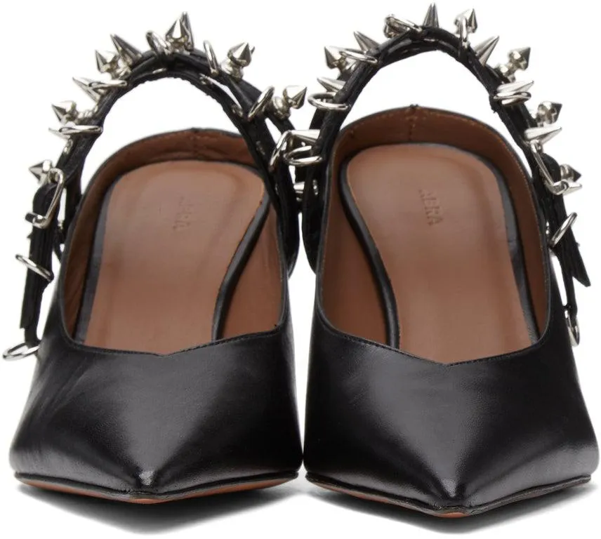 Abra Black Spike Mules