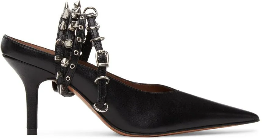 Abra Black Spike Mules