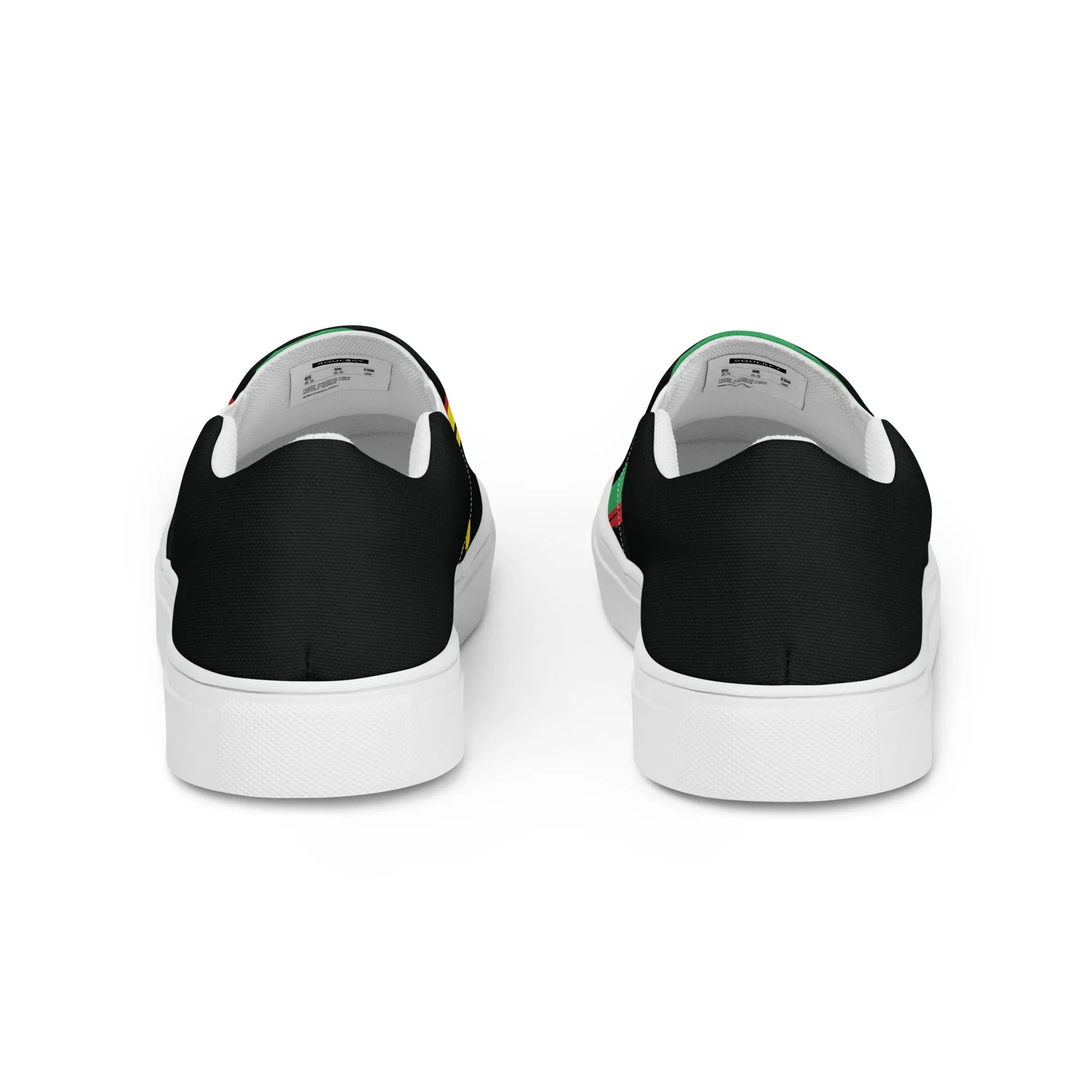 AFRICA STRIPES Men’s Slip-On Canvas Shoes (Black)