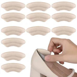AIEX 6 Pairs /12 Pieces High Heels Cushion Pads, Heel Cushion Inserts Sponge Heel Protectors Soft Heel Grips Liner Self-Adhesive Heel Filler Inserts for High Heels Loose Shoes Pads Beige