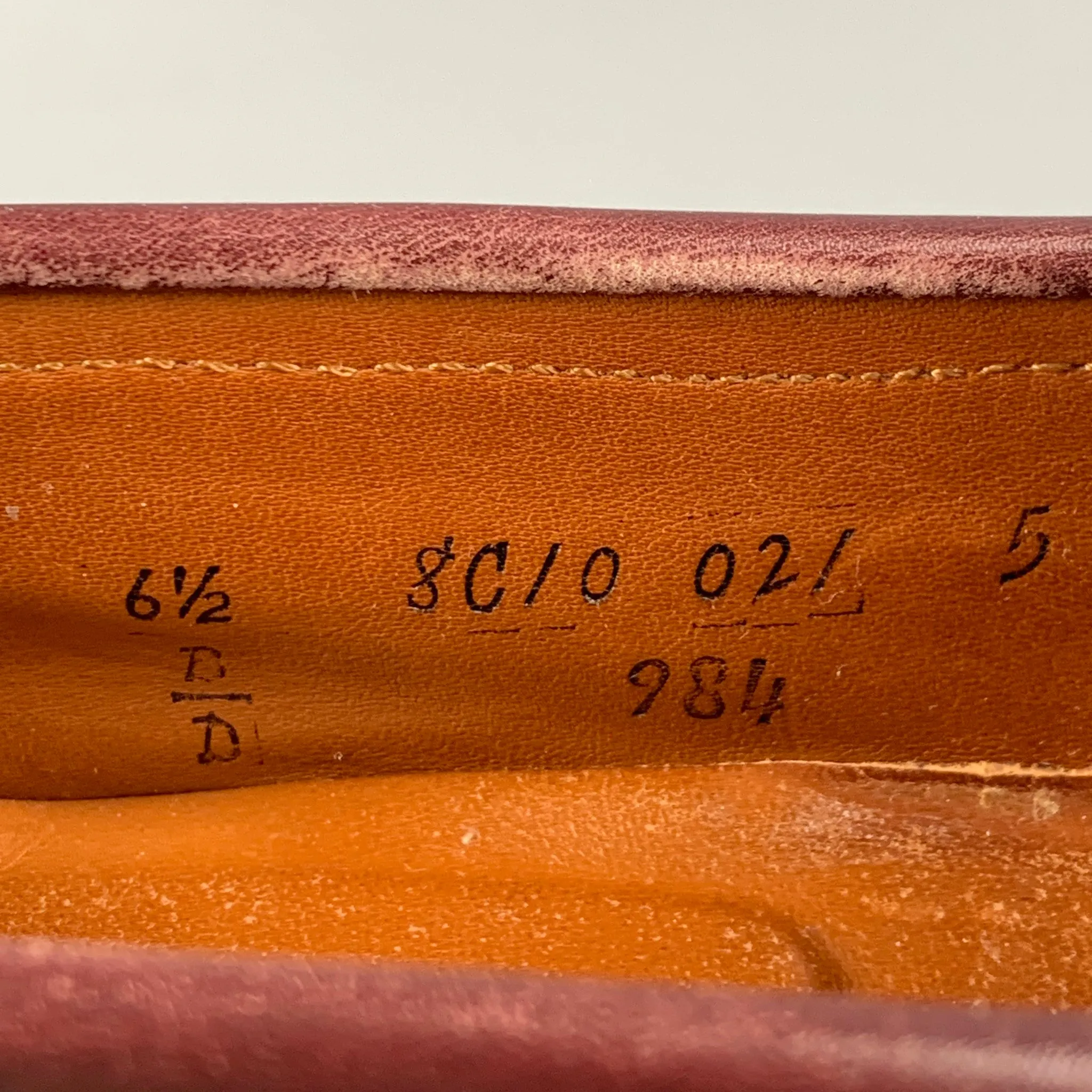 ALDEN Size 6.5 Burgundy Leather Penny Loafers