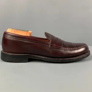 ALDEN Size 6.5 Burgundy Leather Penny Loafers