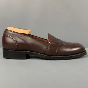ALDEN Size 7 Brown Leather Penny Loafers