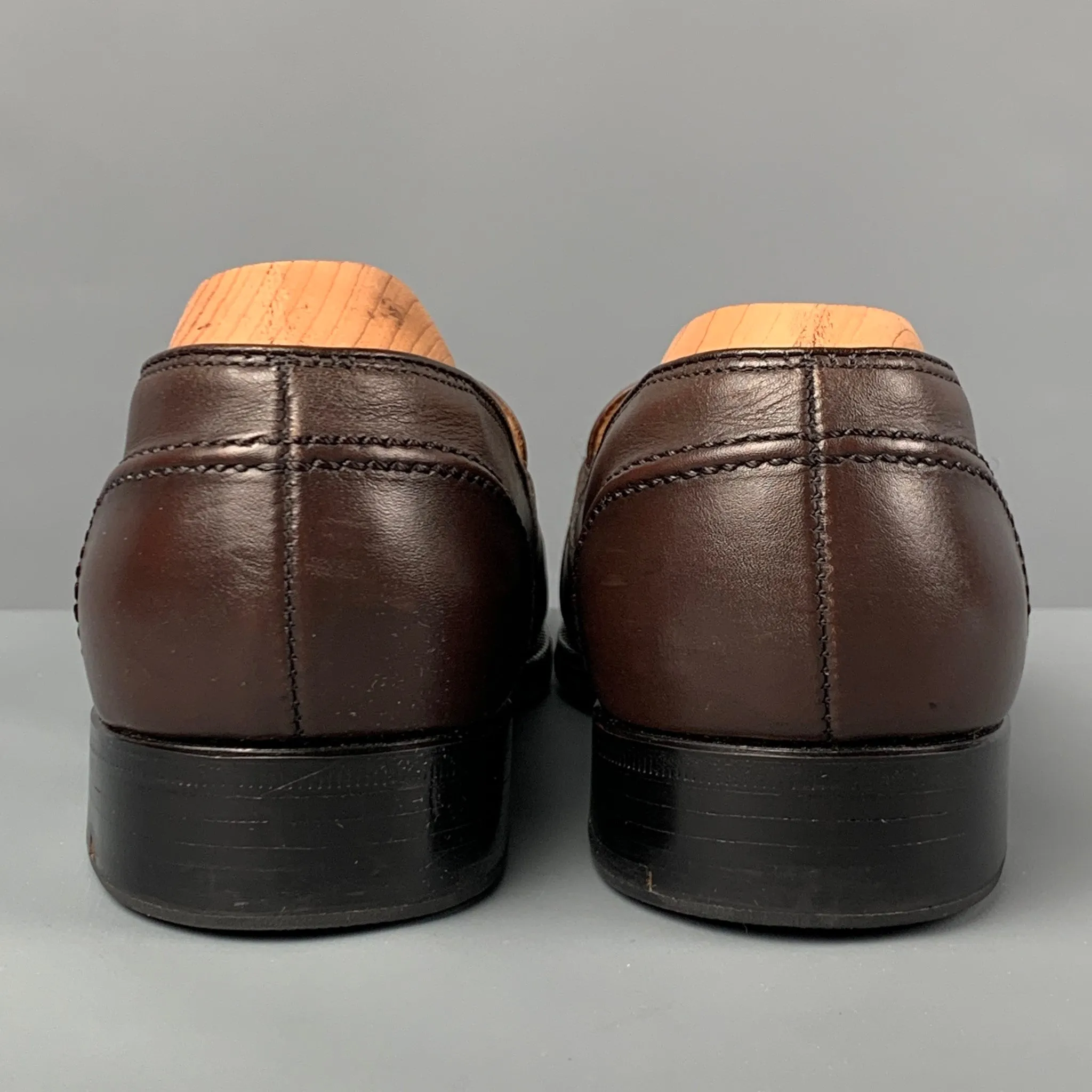 ALDEN Size 7 Brown Leather Penny Loafers