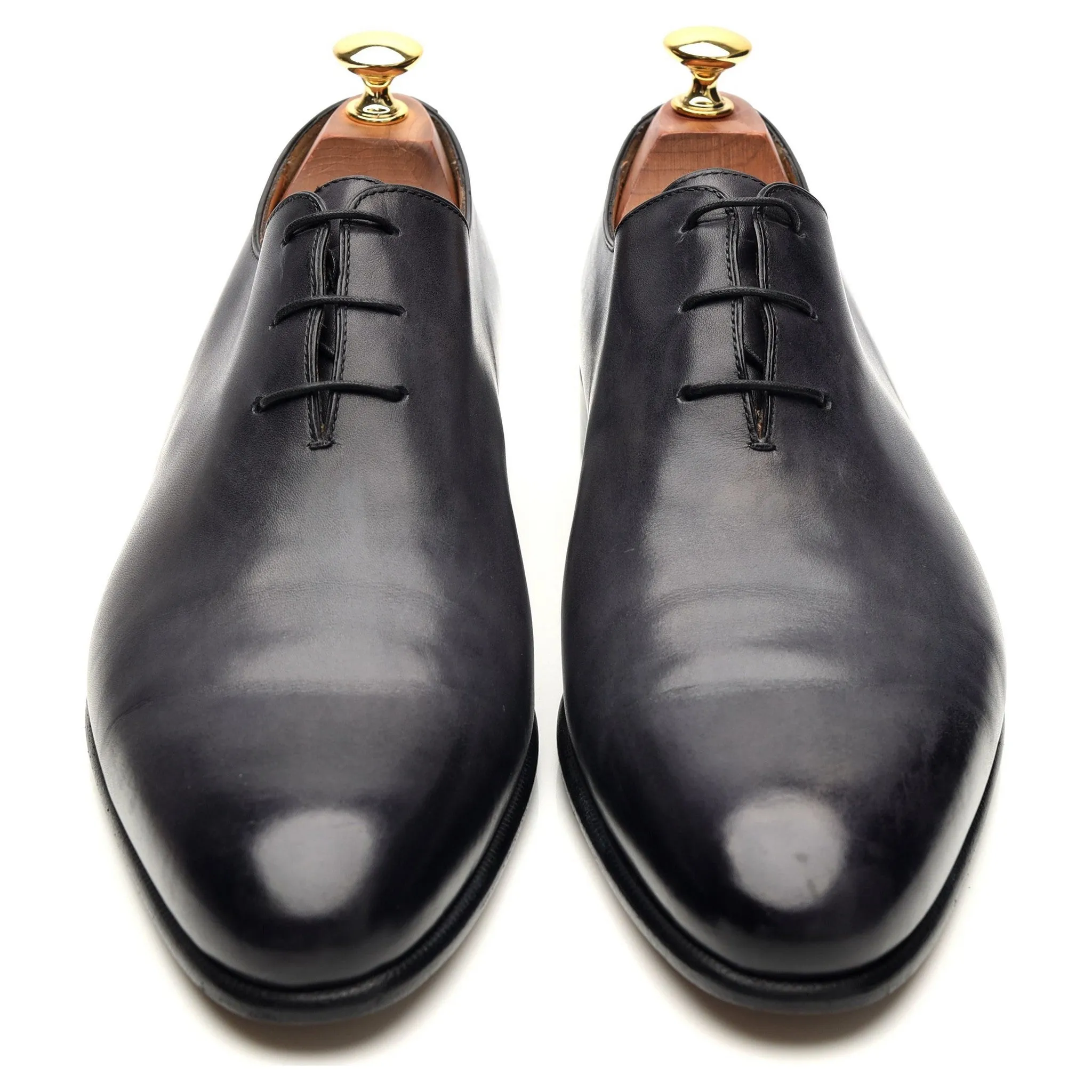 'Alessandro' Blue / Grey Patina Leather Wholecut Oxford UK 9.5