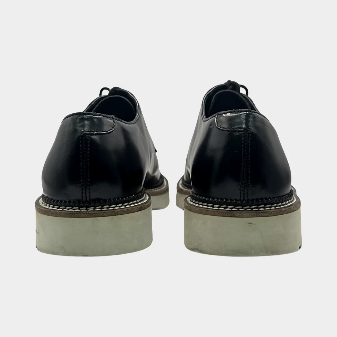 Alexander McQueen men's black patent leather Derby shoes