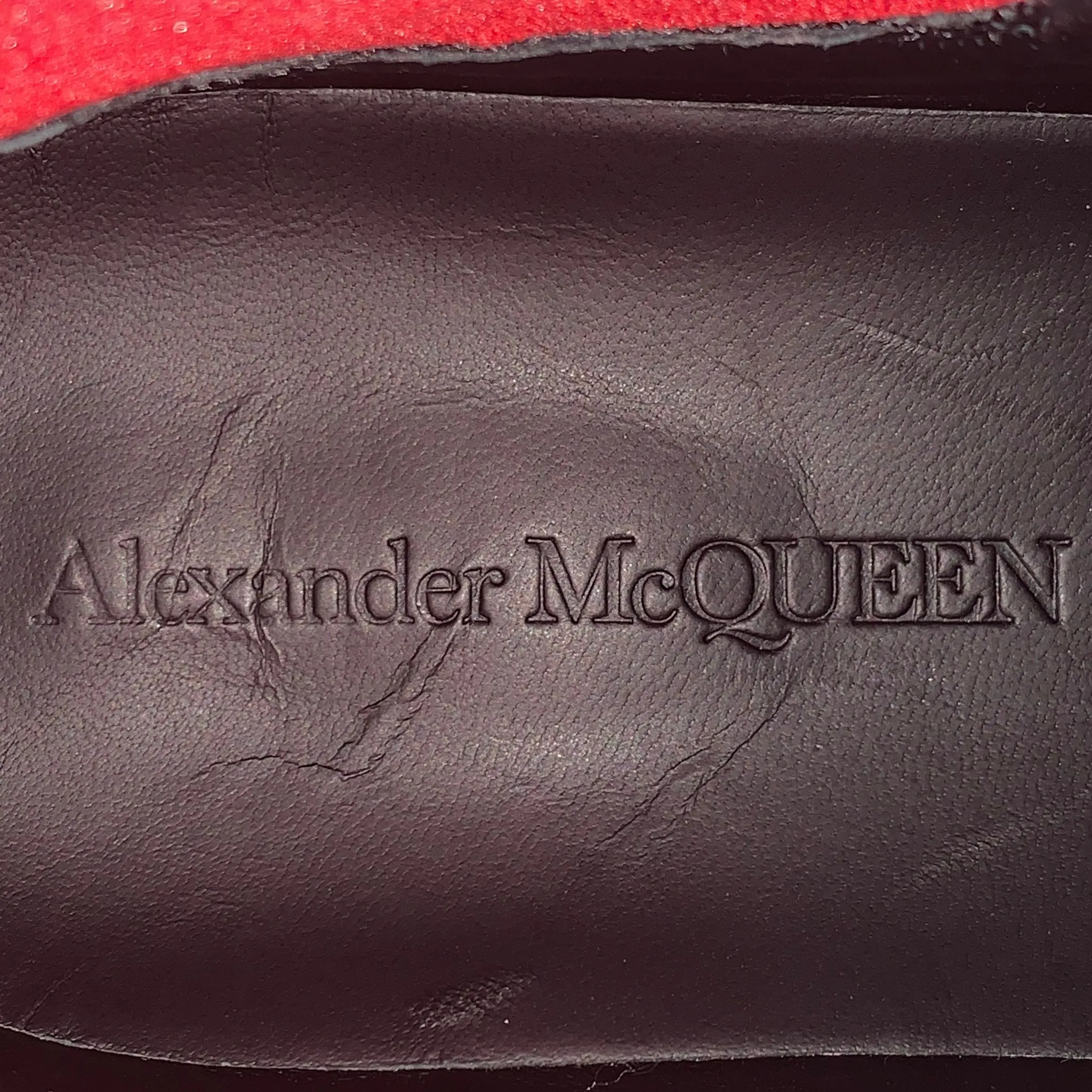 ALEXANDER MCQUEEN Size 10 Black Red Color Block Chelsea Boots