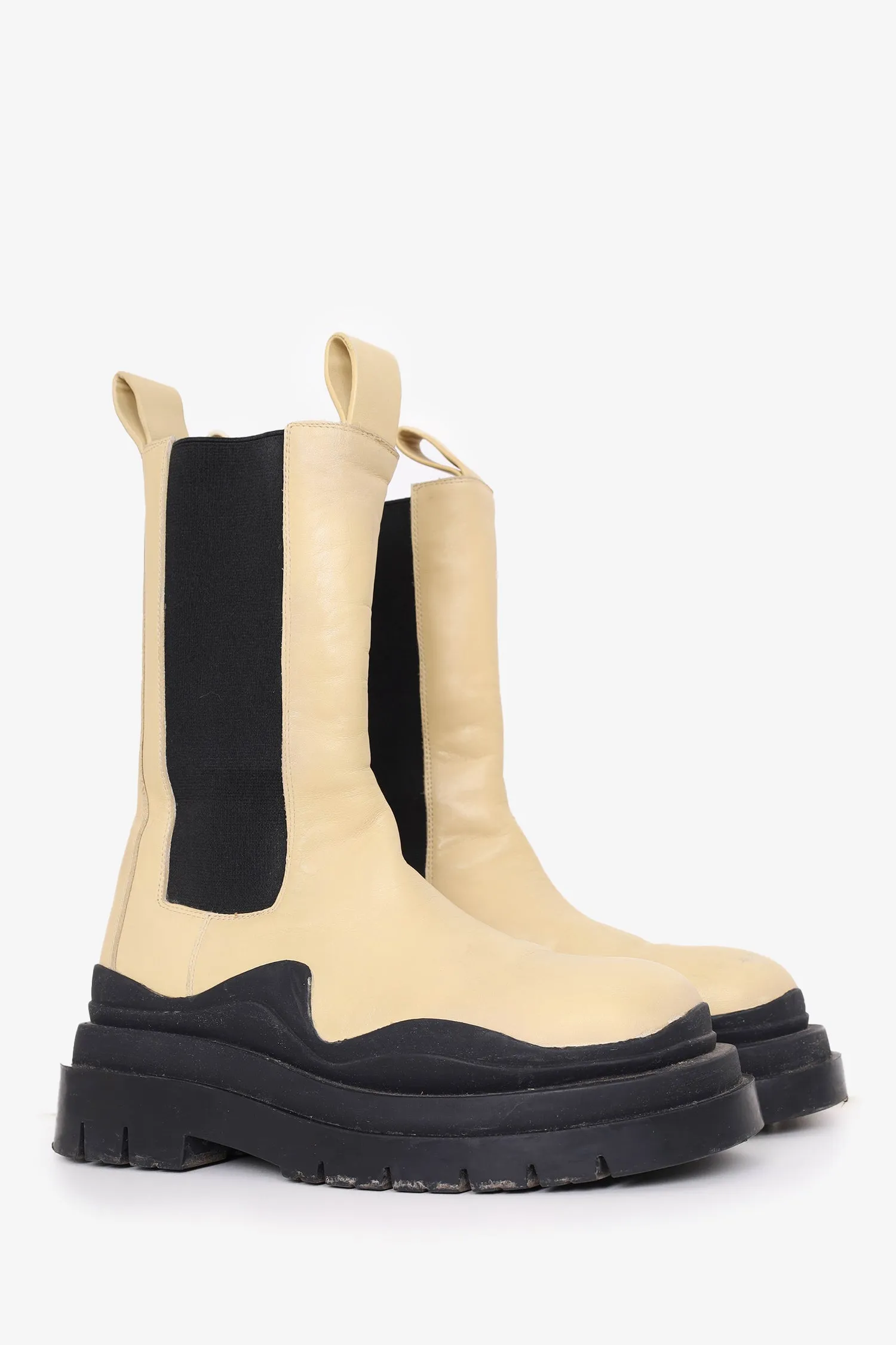 Alias Mae Butter Leather Chunky Chelsea Boots Size 38