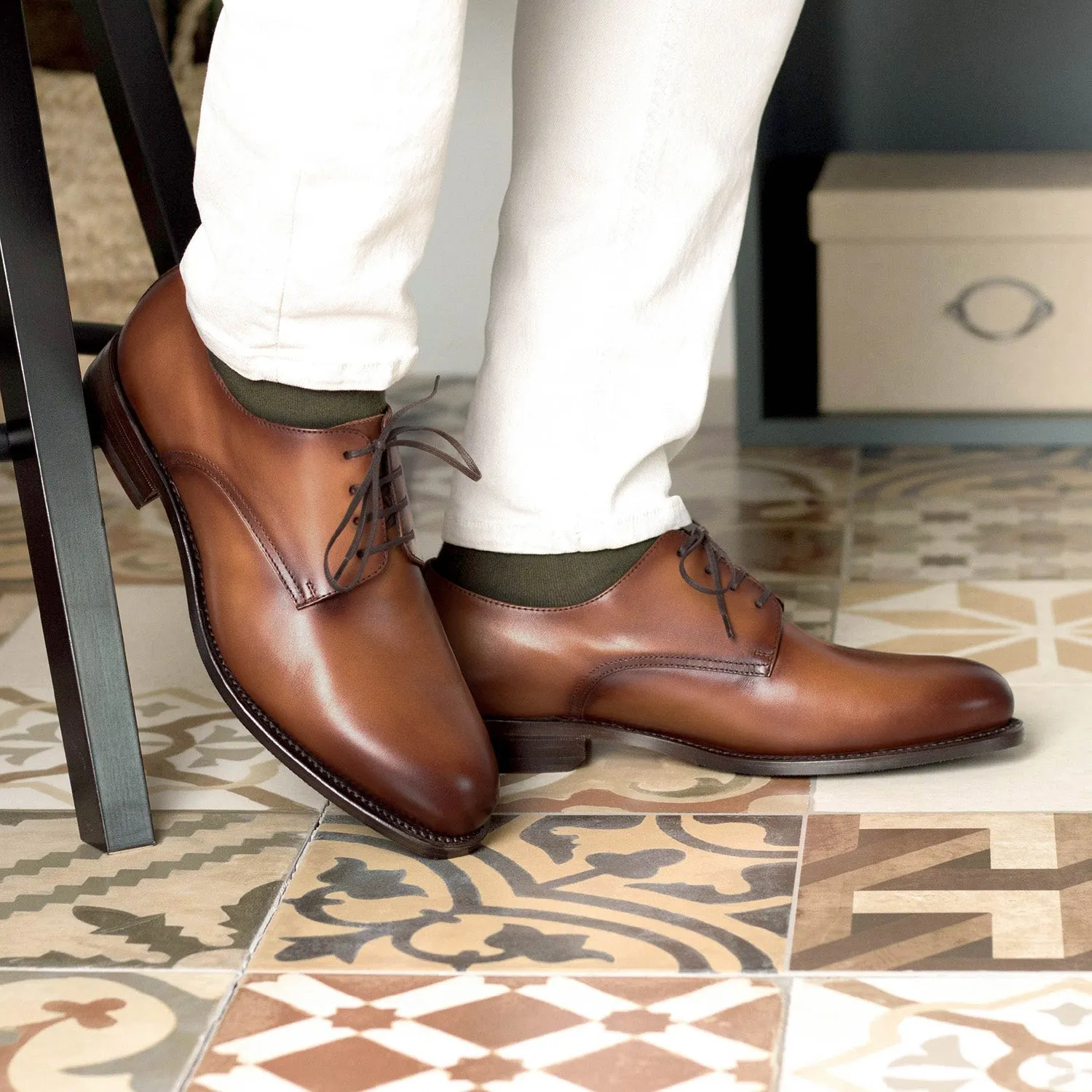 Ambrogio Bespoke Men's Shoes Calf-Skin Leather Derby (AMB2584)