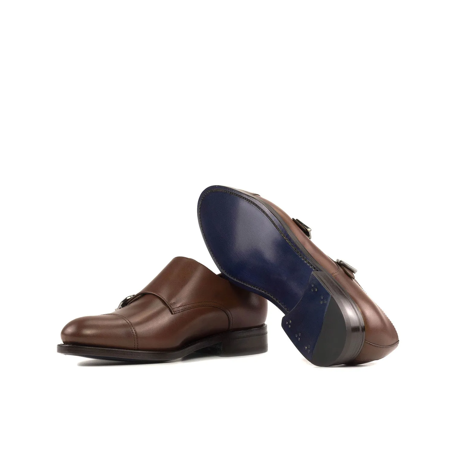 Ambrogio Bespoke Men's Shoes Calf-Skin Leather Double Monk-Strap Loafer (AMB2577)