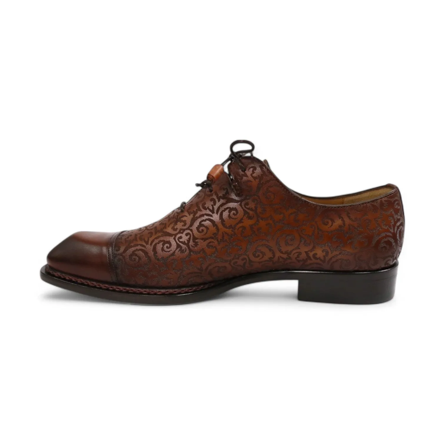 Ambrogio by Mezlan Men's Shoes Calf-Skin Leather Asymmetric Cap-Toe Oxfords (AMZ1019)