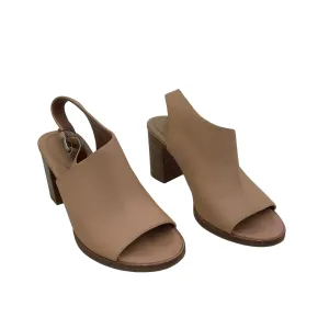 & Other Stories Women's Beige Leather Slingback Heels Size 7 Preowned
