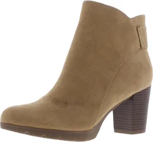 Anne Klein Womens Faux Suede Embellished Ankle Boots
