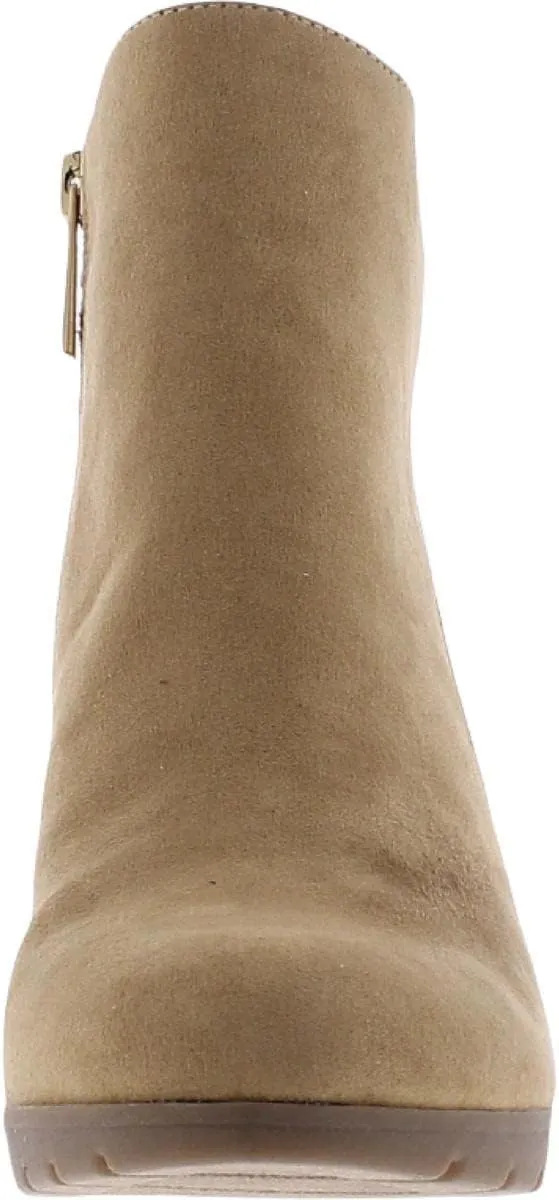 Anne Klein Womens Faux Suede Embellished Ankle Boots